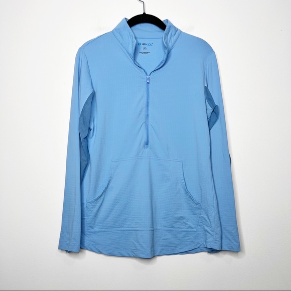 IBKUL Tops - IBKUL 1/4 Zip Light Blue Sports Shirt